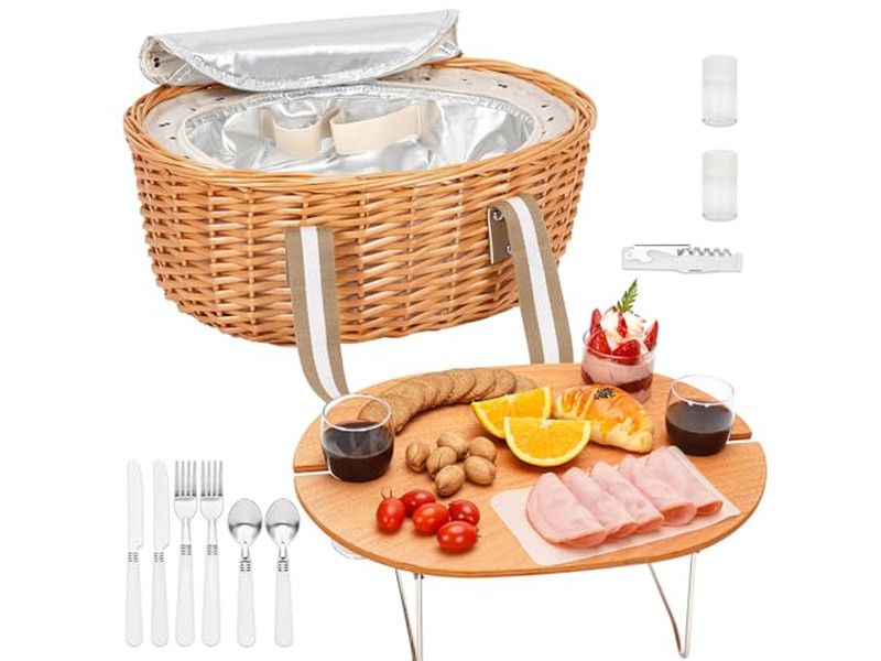 Cesta de Picnic Tejida Francesa Almuerzo Mimbre de Resina Plástico Cestas Mini para Niños