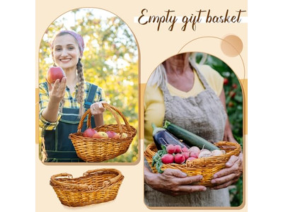 Cestas de Picnic Mini con Tapas 30cm Cesta de Ratán Plegable para Exteriores