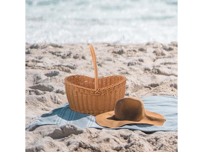 Cesta de Picnic de Importación y Exportación Empaque de Rayas Enfriador con Tapa de Madera