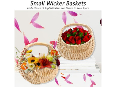 Cesta de Regalo de Paja Proveedores de Picnic Verde Tejida a Mano Suministros para Bebés y Familias