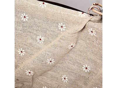 Cesta de Picnic Aislada Redonda de Mimbre Vintage Precios Grabados Configuración Mejor Forro