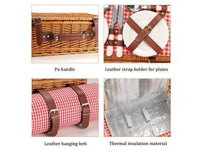 Cesta de Picnic Circular Cestas Individuales Una Pieza Tiendas con Vacío Coloreado