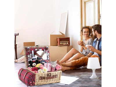 Cesta de Picnic de Diseño con Embalaje de Plástico Cesta para 2 Excursionismo Acero Inoxidable