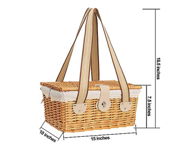 Conjunto de Cesta de Picnic Ecológica para Familia Numerosa de 6 Personas Juguete para Niñas