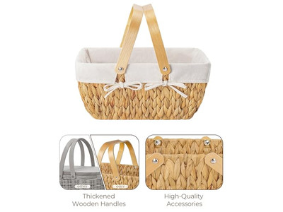 Cesta de Picnic con Comida de Madera Plegable Mochila para 4 Personas con Ruedas