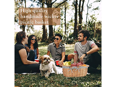 Cestas de Picnic de Mimbre Aisladas Azul y Blanco Cesta para Niños Rosa Perfecta