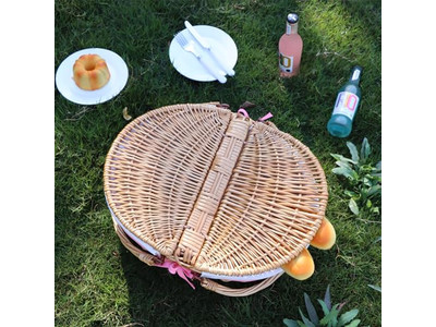 Conjunto de Cesta de Picnic para 4 Niños Cesta Tejida Personalizada Contenedor de Buenas Cestas