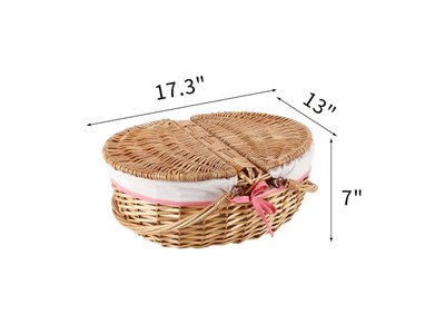 Conjunto de Cesta de Picnic para 4 Niños Cesta Tejida Personalizada Contenedor de Buenas Cestas