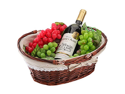 Paquete de Picnic Aislado Cesta de Sauce Única en Forma de Corazón Cestas de Fácil Transporte