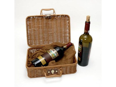 Cesta de Picnic de Mimbre Púrpura para Una Persona Portátil Manta Bambú Vacía Moderna