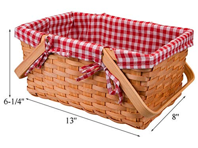 Cesta de Picnic de Ratán Color Natural con Botella Enfriadora Rectangular de Mimbre