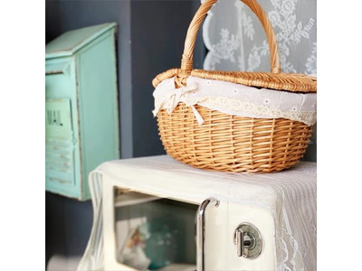 Cesta de Picnic de Juguete con Comida Cestas Individuales de Mimbre Baratas Pequeñas para Recoger