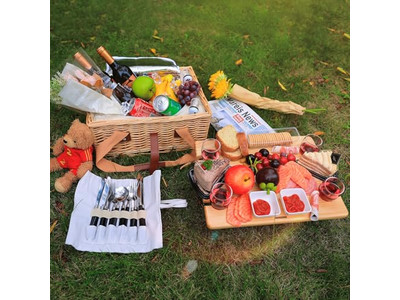 Cesta de Picnic de Madera Vintage en Forma de Corazón Hecha a Mano Gran Capacidad Suave