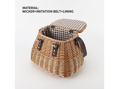 Cesta de Picnic de Mimbre Gama Blanca Ajustable Vacía con Tapa Regalo Decorativo